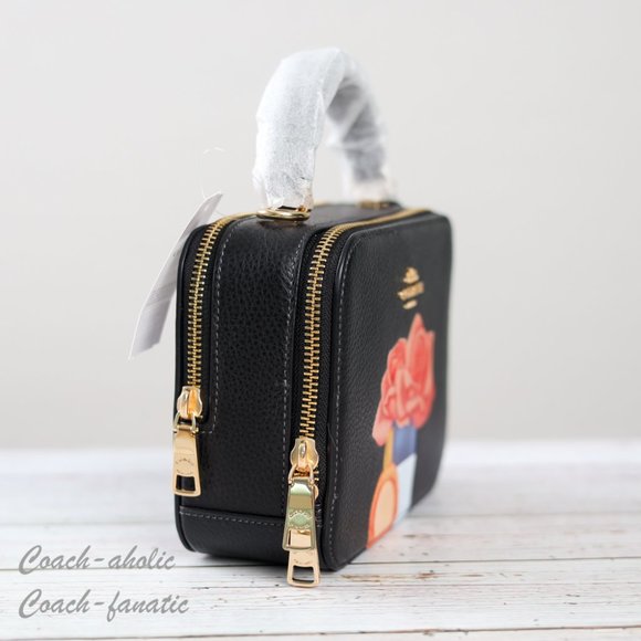 NWT CQ047 Coach X Tom Wesselmann Box Crossbody Leather Black Multi - Picture 3 of 10